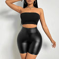 Fashionplus sizepu leather shorts for women 4-point pants hot style sexy cross-border independent station nightclub women's hot pants ins style
