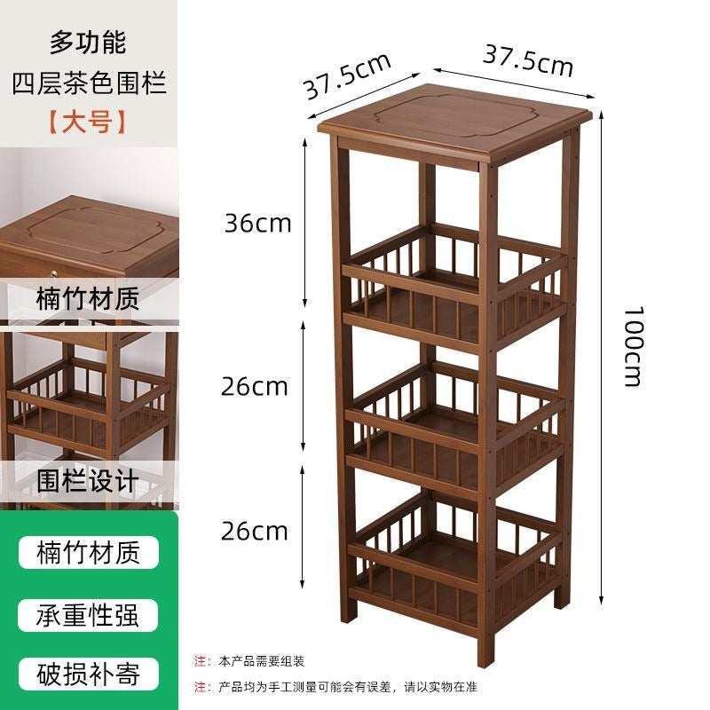 Tea table side tea cabinet living room sofa side cabinet small coffee table mahjong table corner table small square table storage rack bamboo bedroom