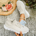 summer new arrival: plus size women's casual comfortable flyknit soft sole lace-up flats - wholesale