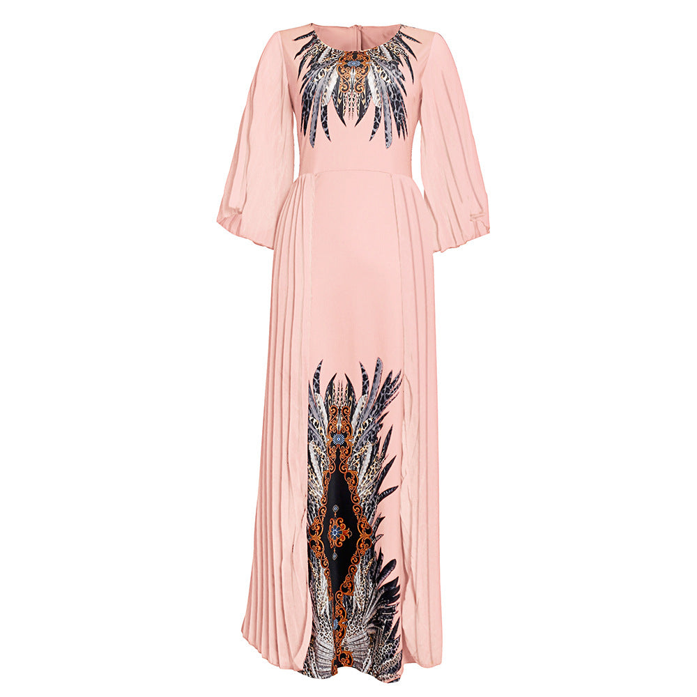 European and american cross-border e-commerce: , ,  - faux two-piece maxi dress, african plus size printed dress