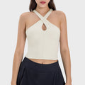 Creora xiaoxing detachable chest pad brocade cotton feel sports vest cross halter sexy navel exposed sling dss089