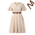 D3333 cross-border  european and american women's summer new v-neck flare sleeve casual a-line dress african dress