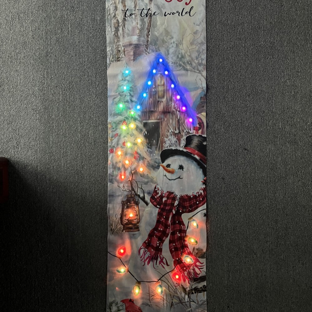 Cross-border Christmas decoration background canvas painting lights, holiday decoration dormitory led lighting, room layout, hanging paintings customization