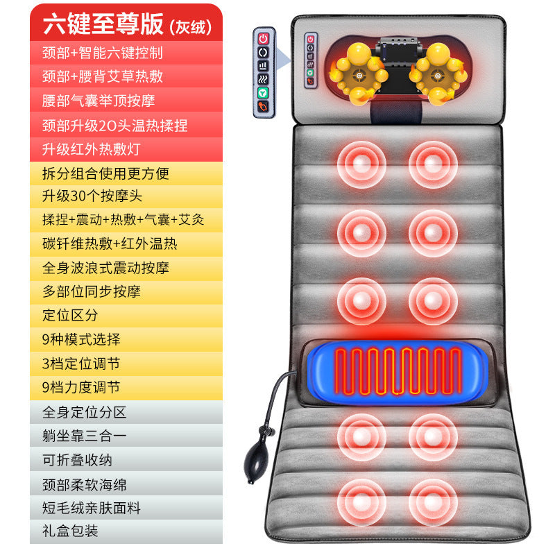 electric multifunctional foldable kneading for home massager massage mattress massage mat for cervical spine and waist