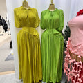 African & western cross-border fashion: pleated, loose-fit, trendy maxi dress - comfortable