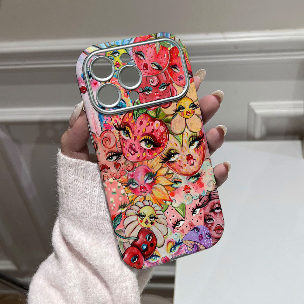 Fruit-themed iphone 17 pro max case, full coverage, drop-proof protective cover, wholesale luxury style for iphone 16