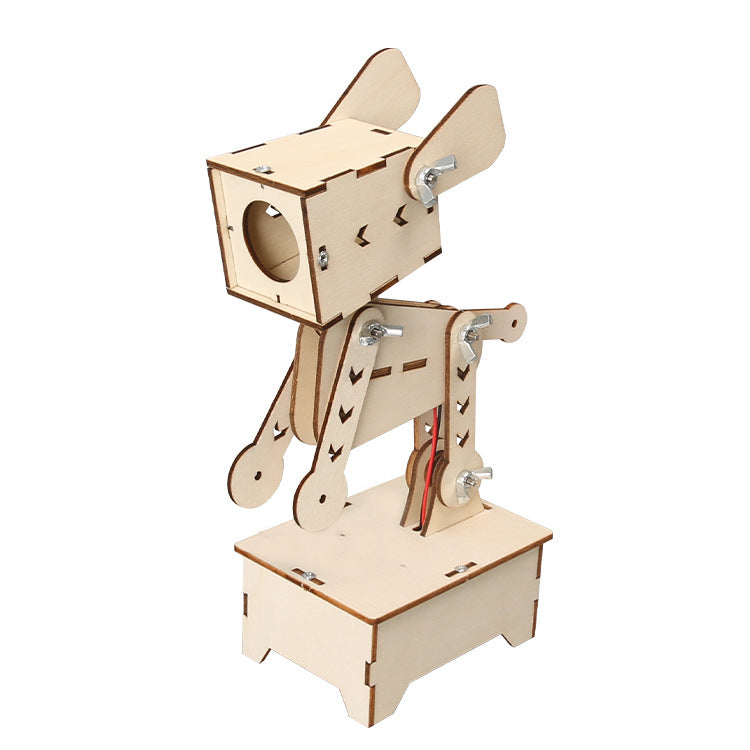 STEAM handmade technology small production mechanical dog voice-activated desk lamp educational toy creative voice-activated color-changing puppy lamp