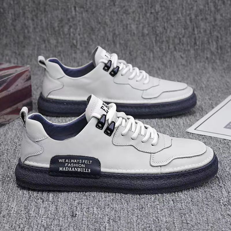 New men's handmade stitching casual shoes - trendy, versatile skate shoes - korean style fashion sneakers