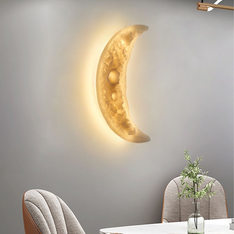 Modern minimalist moon wall lamp - creative ambient lighting for dining room, living room, bedroom, hallway, entryway, wall art decoration, and stairway