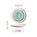 Personalized retro ink style ceramic tableware bowls, plates, dishes, restaurant for home threaded dessert plate, good-looking western dinner plate