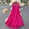 Classy sense outer wear heavy work embroidered beads sequinlacedress women's autum light mature style elegant large version skirt blouse skirt