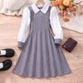 new arrival female youthlong sleeves lapel pit strip patchworkfake two-piece elegantdress