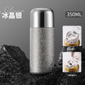 Titanium-coated capsule pocket thermos - one cup, three ways to drink: tea, water separation, mini portable outdoor sports straw cup