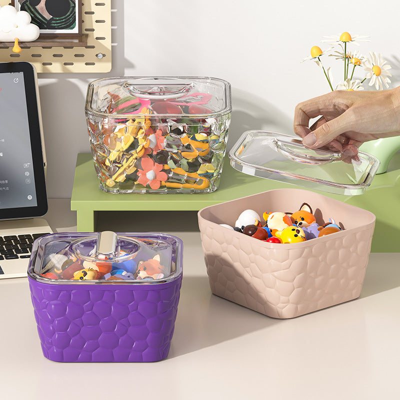 Desktop Dopamine Rubber Band Storage Box Large Capacity Girls Jewelry Box with Lid Hairline Hairpin Desktop Storage Box