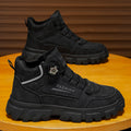 Boots men's springnew arrival2025rotate button british style boots men's high-top casual rhubarb boots men's trendy shoes