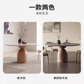 Foshan slate dining table round external turntable retrofor home dining table italian modern casualclassy solid wood round table
