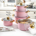 complete set of pots and pans, 10-piece set, no choice of stove, soup pot, food supplement pot, new home housewarming gift, stainless steel pots and pans