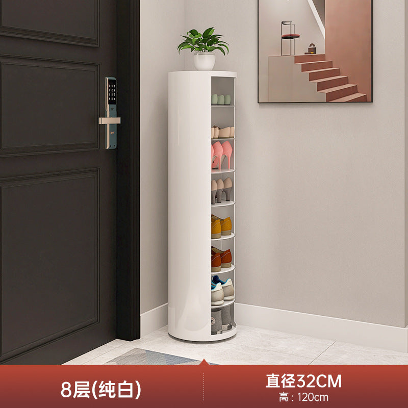 Rotating shoe cabinet household door 2025 new entry entrance entrance steel round multi-layer disinfection shoe rack
