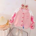 Girls'  korean style spring/autumn lightweight jacket - kids' cartoon baseball jacket, versatile and trendy for little girls