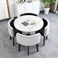 Collapsible dining table for home, small apartment, apartment, restaurant, shopfront negotiation table and chair set, reception round table