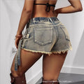 Amazon tiktok pinduoduo export cross-border plus size women's clothing retro distressed denim culottes women's summer