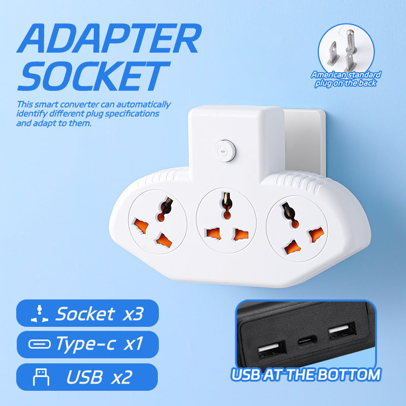 Us standard wireless power strip converter - taiwan china plug adapter - american/canadian power strip