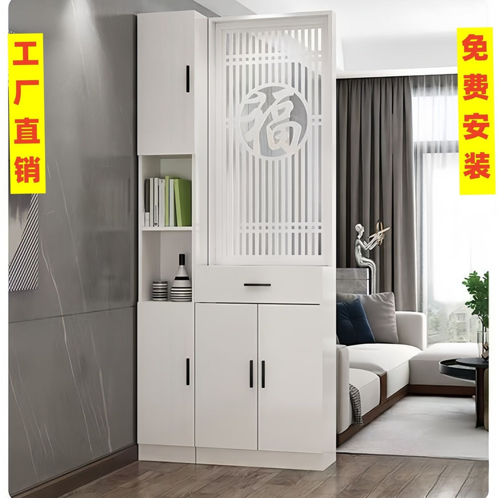 New chinoiserie screen partition living room blocking movable living room entrance partition cabinet new arrival solid wood shoe cabinet sideboard