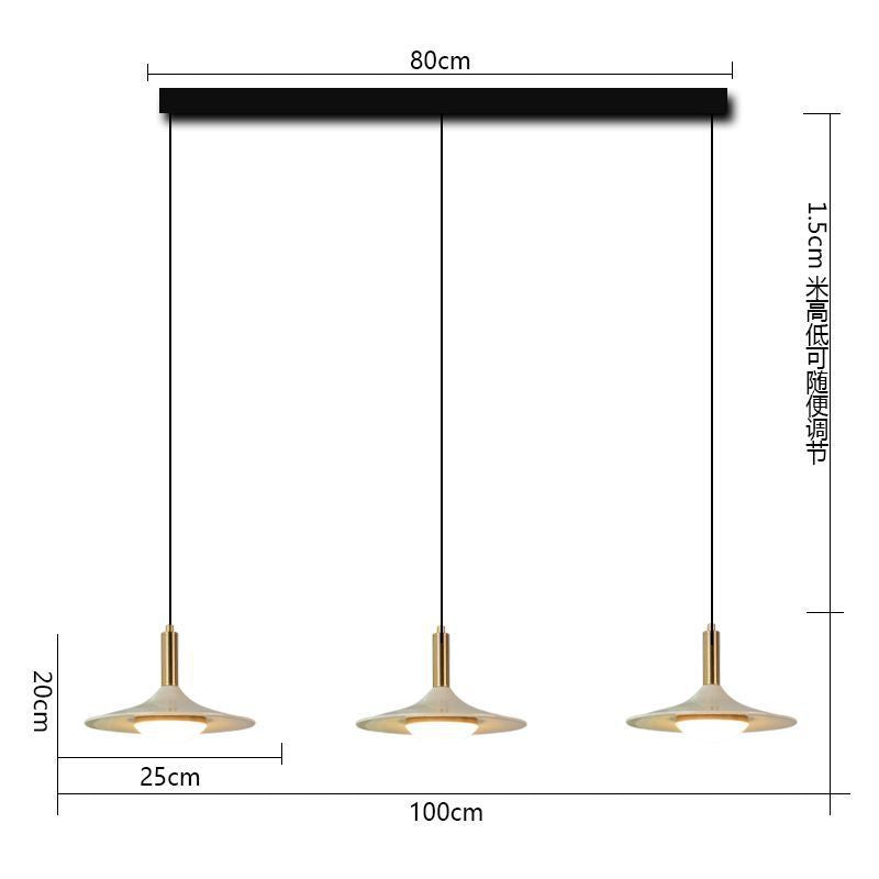 Walnut restaurant light American retro bedroom bedside light simple creative flying saucer homestay bar light Nordic chandelier