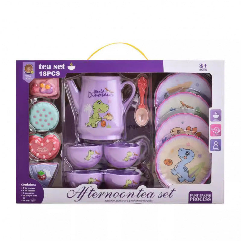 Cross-border export simulation tea set, dessert gift box set, play girl toy, afternoon tea series