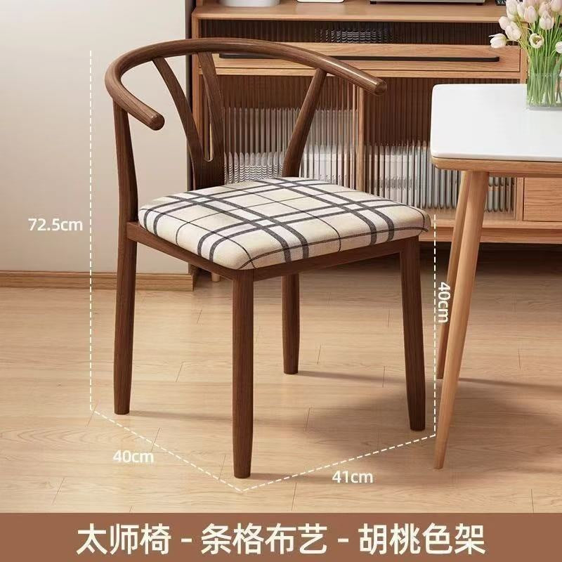 Taishi chair back chair for home dining chair modern casual commercial dining table horn restaurant stool backrest iron tea chair