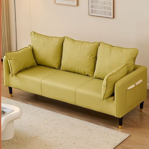 Sofa small apartment cat scratching leather rental house casual modern apartment bedroom double three-person sofa clothing store