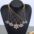 Sweater necklace wholesale european and american cross-border devil's eye jewelry pendant female niche exaggerated multi-layered clavicle chain