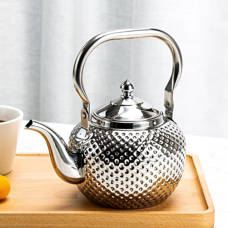 Bobo kettle cross-border hammered stainless steel old-fashioned teapot middle eastern spherical water kettle handle with filter restaurant for home