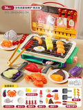 (pink) gift box rechargeable version [spray/sound and light/food color change] 35-piece barbecue grill set