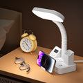 Led multifunctional time display desk lamp - bedroom study reading bedside lamp - eye protection socket usb home dorm room