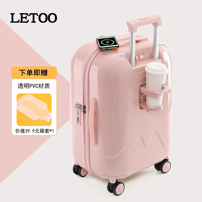 2025 new high-value suitcase wide trolley case mother and child case suitcase set wedding password box 20 inches