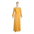 Fashion cross-border supply  long skirt long sleeves african plus size women's clothing elegantwork clothing chiffon dress belt