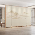 Used folding screen partition - premium living room accent, mobile office divider, simple live stream backdrop, creamy style