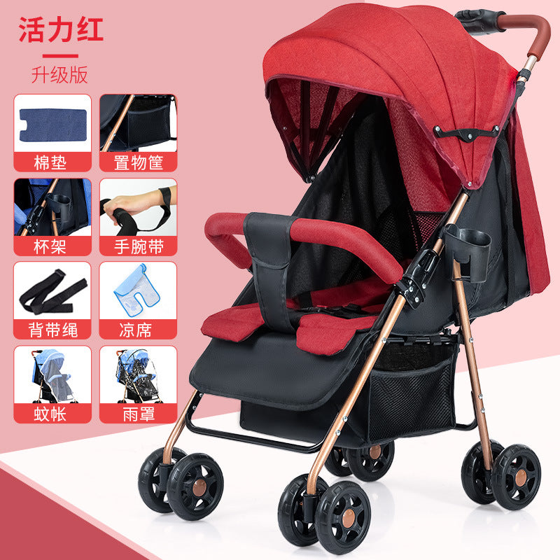 Baby stroller - convertible, reclining, foldable, lightweight - perfect for outings