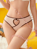 wholesale low-waist ribbed cut out color matching women's underwear pure desire breathable plaid butt lifting bows briefs