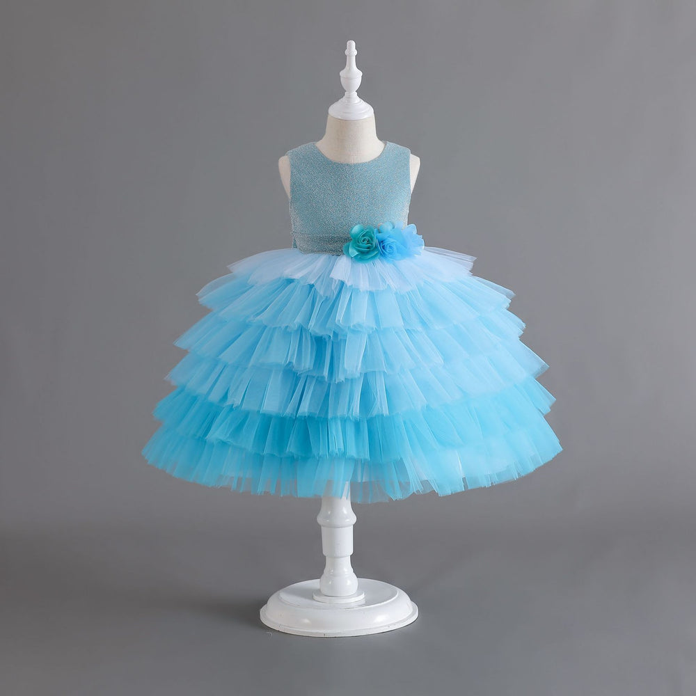 New arrival: gradient tulle tutu dress - girls' princess party dress, flower dresses for export