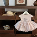 Summer baby girl sleeveless romper, infant princess dress, bodysuit dress, suitable for newborns, full moon celebrations, 100-day celebrations, first birthday dresses, romper