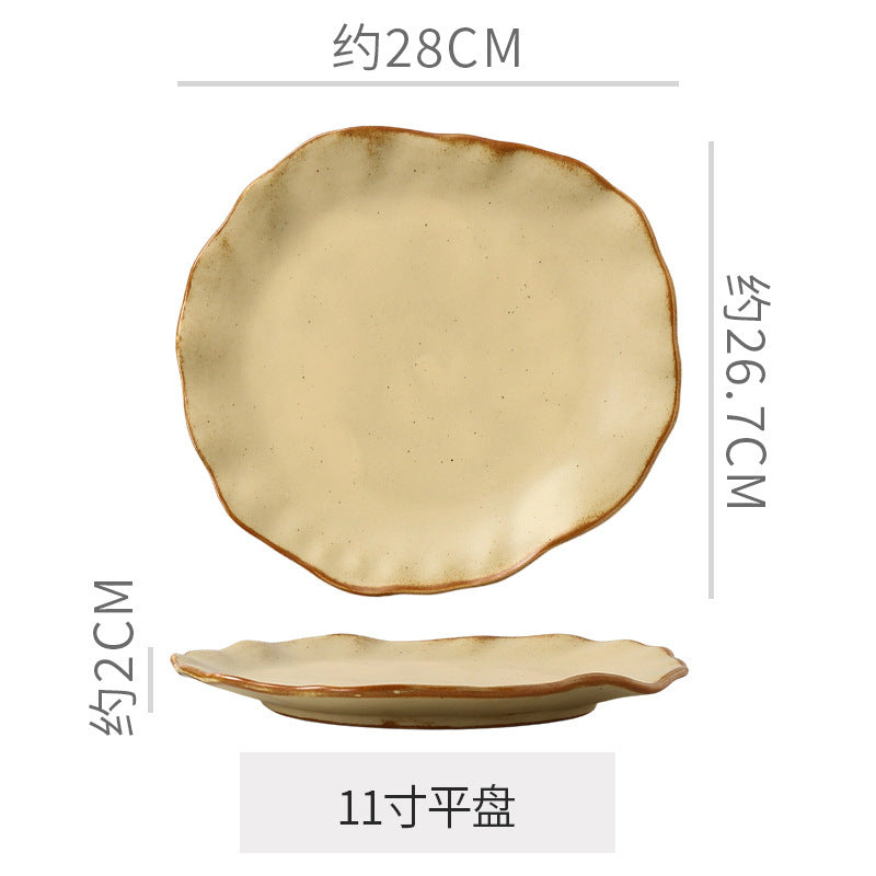 Vintage chic dinnerware set - restaurant, hotel, and home use - unique shaped dessert plates, pastry bowls, and rice bowls - wholesale