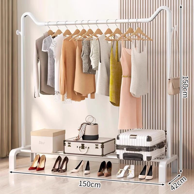 Freestanding coat rack - multi-functional clothes hanger for home, bedroom, balcony, dorm room - easy to assemble