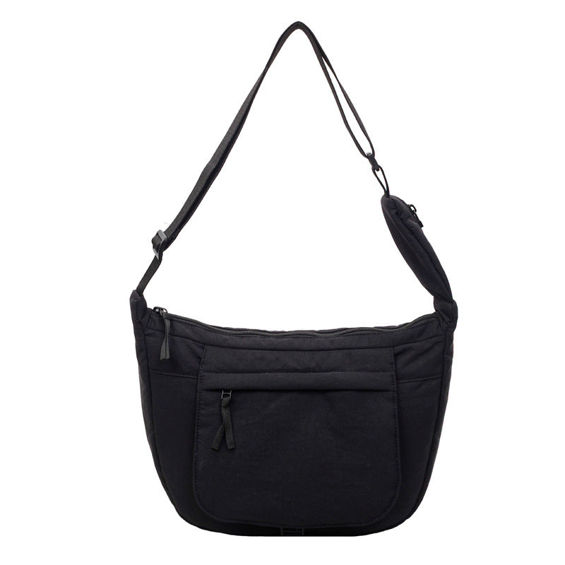 preppy style niche style crossbody bag easiest for match women's work clothing shoulder dumpling bag simple cloth bag large capacity nylon