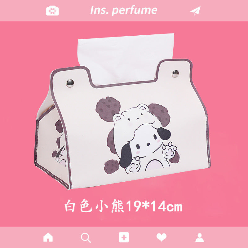Foreign trade popular tissue box living room creative cute pumping carton car leather pumping box storage box napkin box