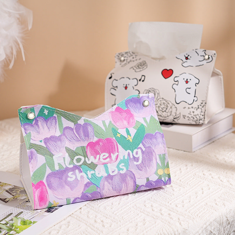 Desktop tissue box cute cartoon home living room bedroom creative pumping carton car pumping box napkin box