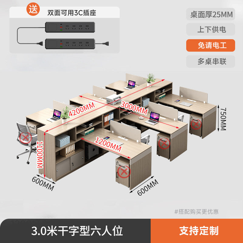 Saint li casual modern staff desk and chair combination office financial screen partition employee slot booth