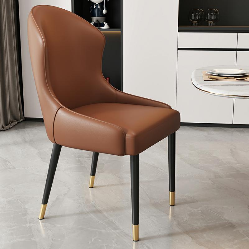 Dining chair - modern minimalist home restaurant chair, comfortable backrest, iron art dining table chair, nordic light luxury hotel chair
