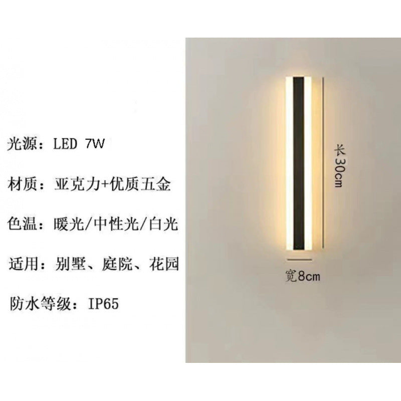 Waterproof outdoor long wall lamp line wall lamp simple and minimalist outdoor IP65 villa directly from the manufacturer  explosion